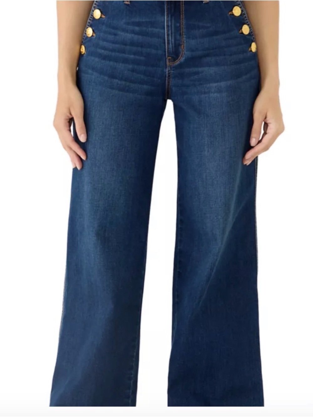 High-Rise Wide Leg Women’s Jeans - Dark Blue